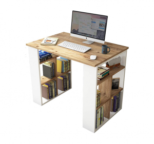 Modern Wood Office desk with shelves