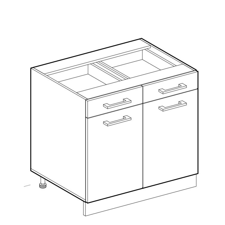 وحدة خزانة مطبخ مودرن شاملة أدراج و ضلف للتخزين