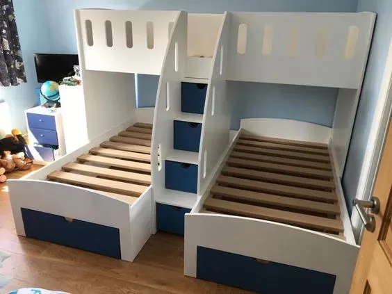 Modern wood bunk bed-سرير أطفال دورين(3سرير)