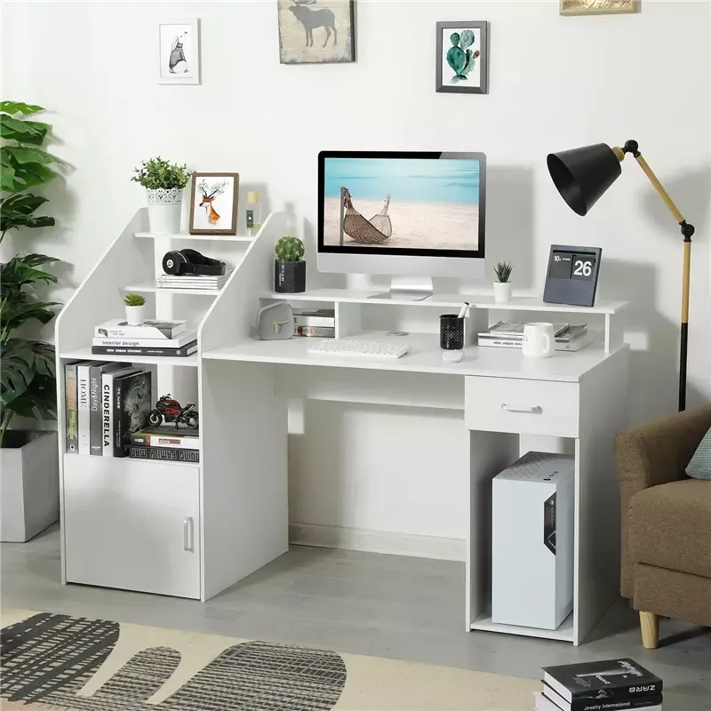 مكتب خشب ابيض تصميم مودرن - Modern desk