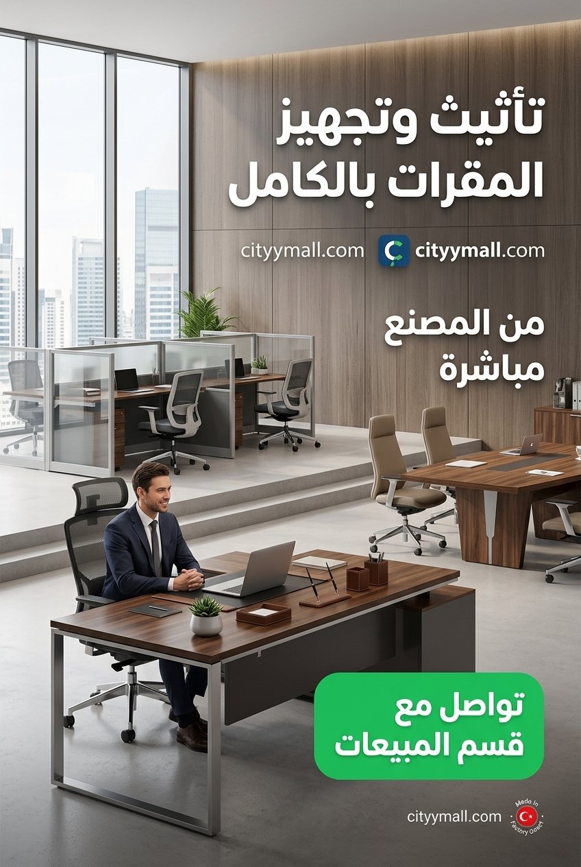 تأثيث وتجهيز المقرات والشركات بالكامل - سيتي مول